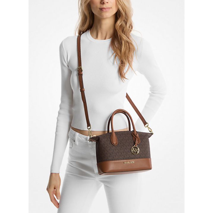 Michael Kors Hyde Small Satchel, Signature Brown