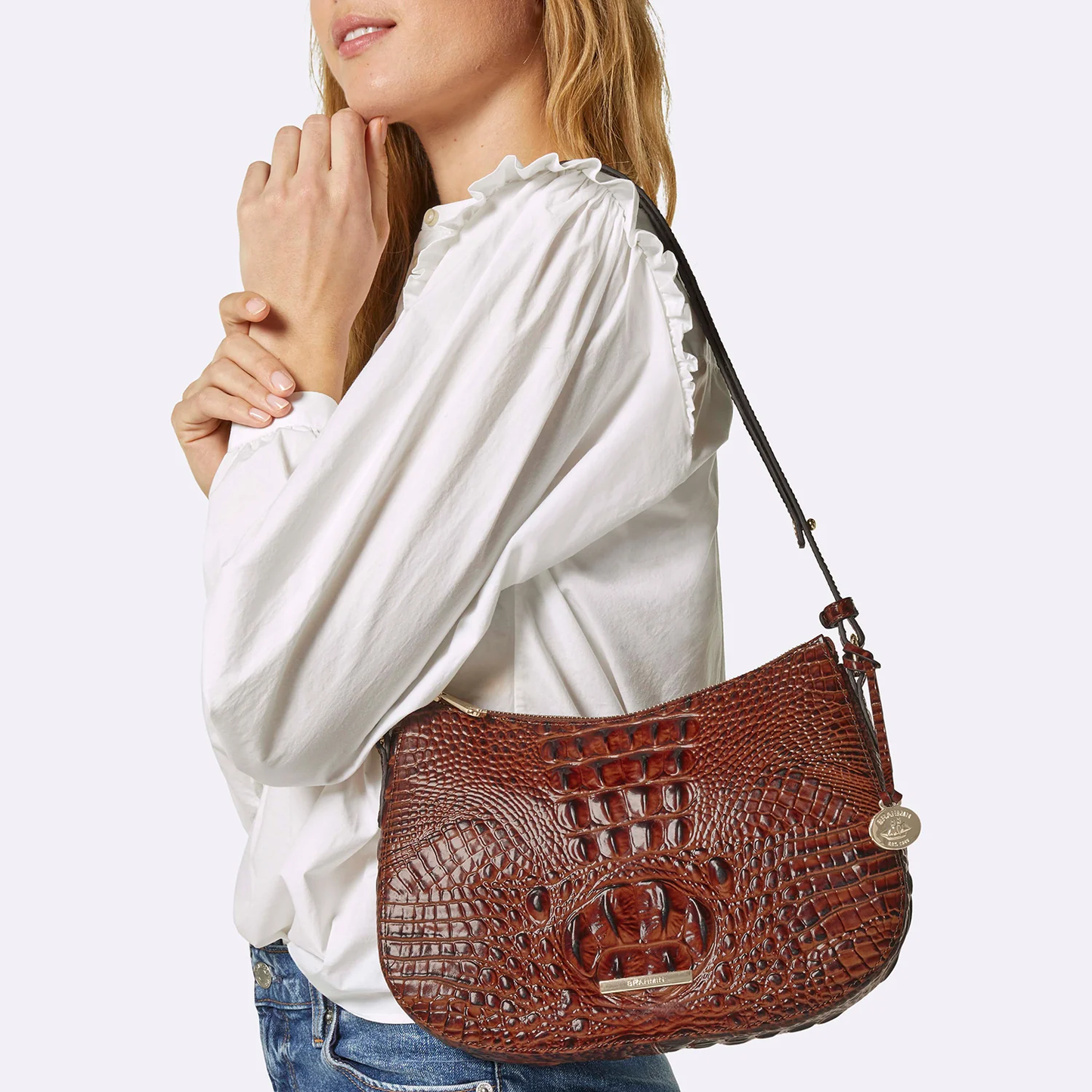 Brahmin Melbourne Collection Shayna Crossbody, Vibrant Azure