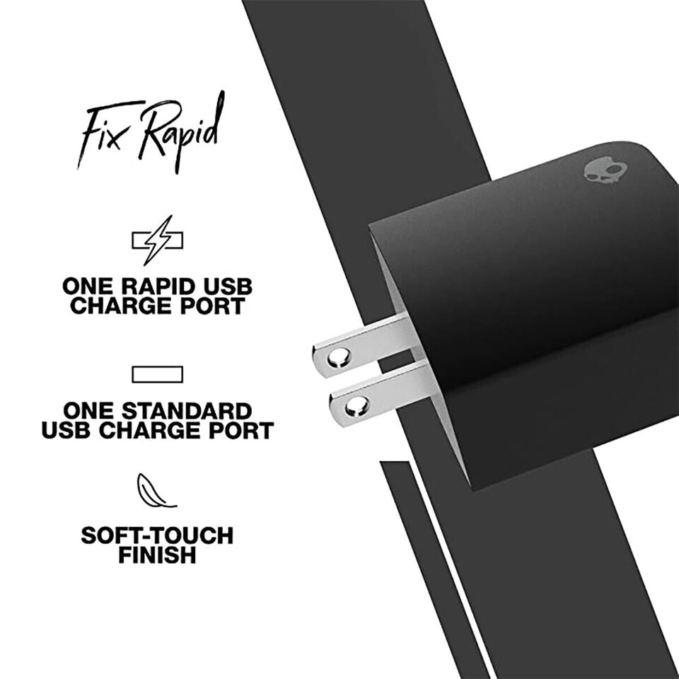 Skullcandy Fix Rapid USB-A & USB-C Adapter, Black