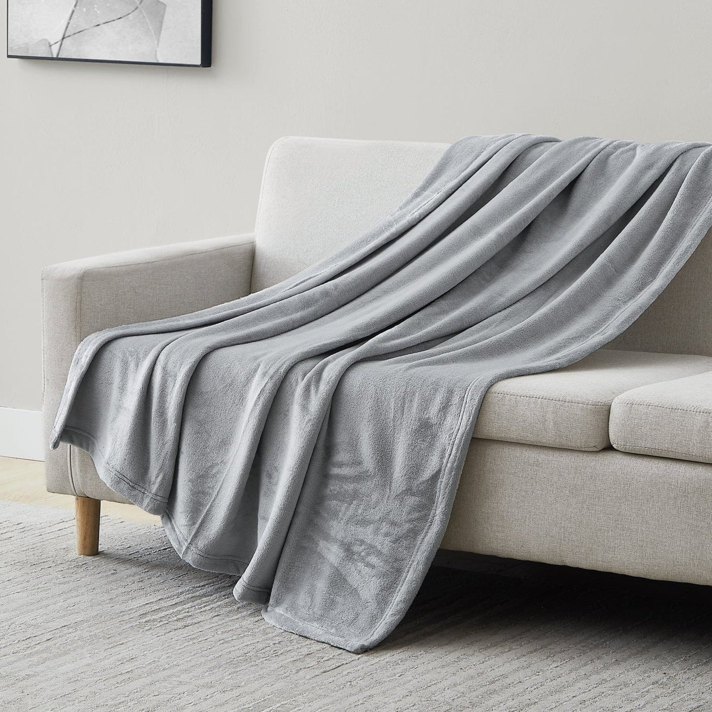 Simply Essential Microfleece Oversized Blanket, Grey